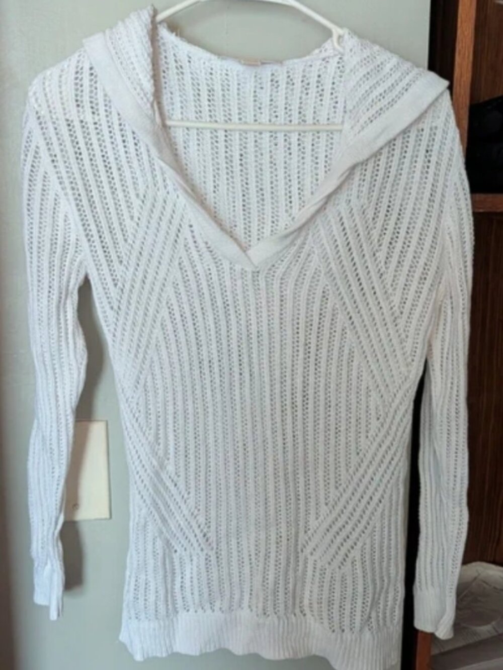 Michael Kors white knitted hoodie sweater size small